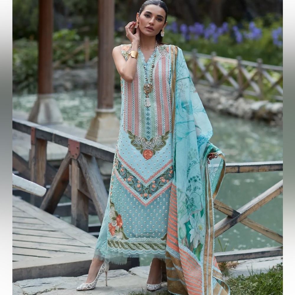 Pakistan brand Crimson  Floral Embroidered Dress 3 piece